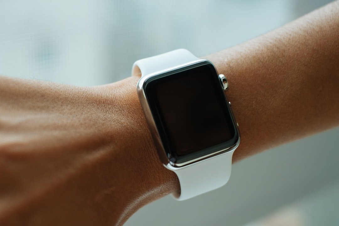 turned-off silver aluminum Apple Watch with Sport Band